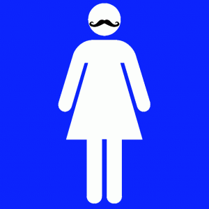 mustache restroom sign